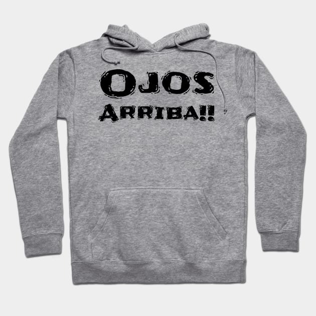 Ojos Arriba Black Hoodie by Back to the source